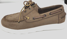 Scarpe uomo Kjøre Project scarpa da barca verde oliva in suede