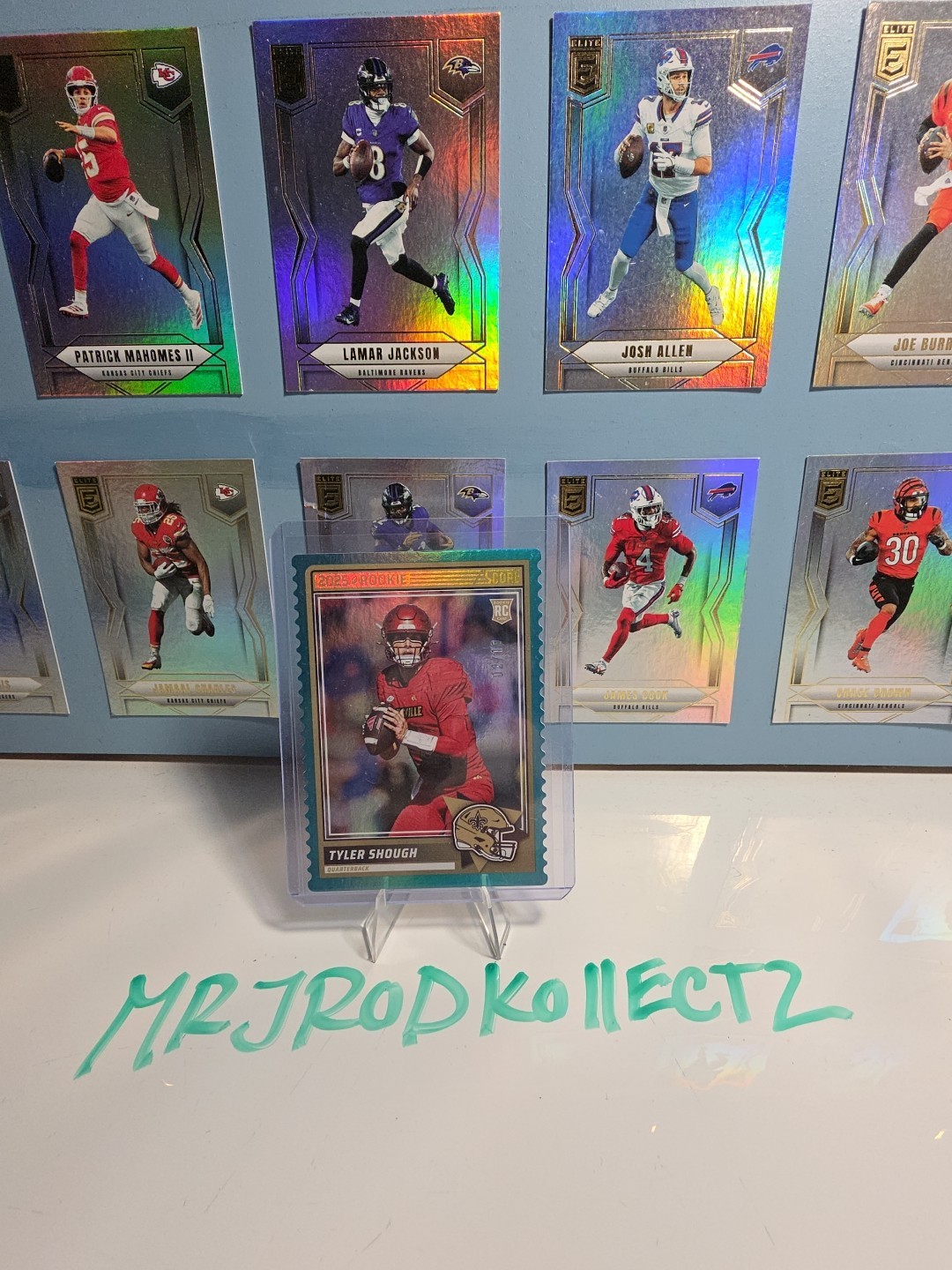 2025 Panini Score Football Tyler Shough Teal Die-Cut RC Rookie Card 1/10 #71