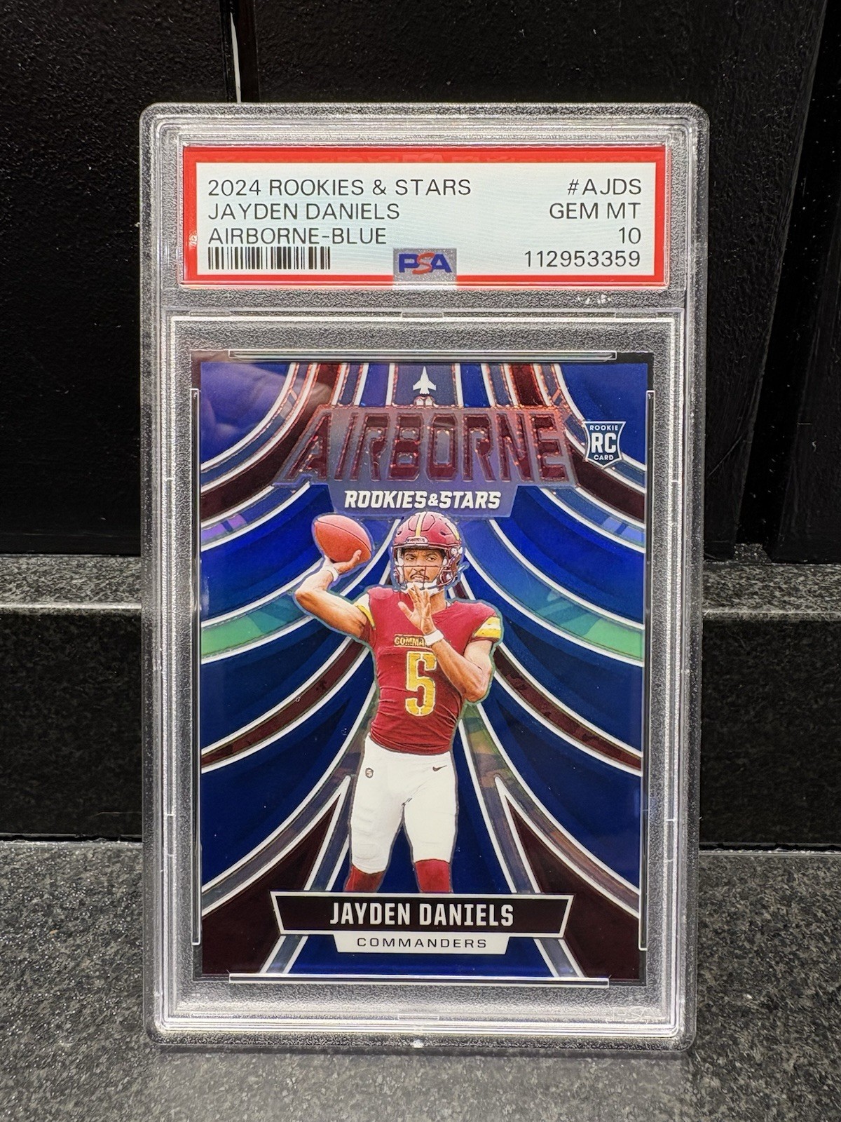 Jayden Daniels Panini Rookies & Stars Airborne #AJDS Blue