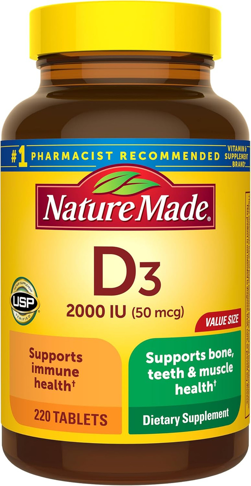 Nature Made Vitamin D3 2000 IU Bone Muscle Immune Health Support 220 Tablets - Thumbnail 4
