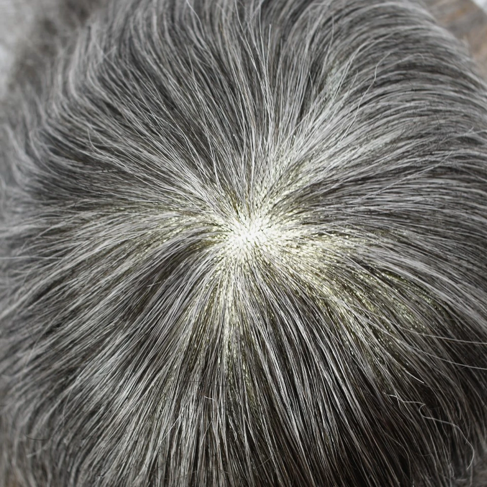 Full French Lace Mens Toupee Hair Piece Replacement System for Mens Wig Natural - Image 4 of 4