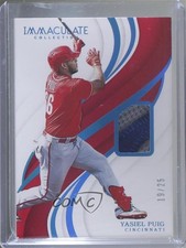 2019 Panini Immaculate Blue 19/25 Yasiel Puig #145 s3g