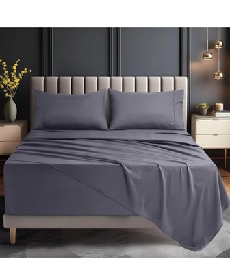 Utopia Bedding Quenn sheet set- jersey Sheets 4 piece - cotton (Dark GREY)