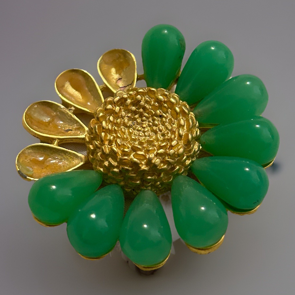 Givenchy Vintage Large Round Openwork Petal  Daisy Flower Brooch thumbnail 3