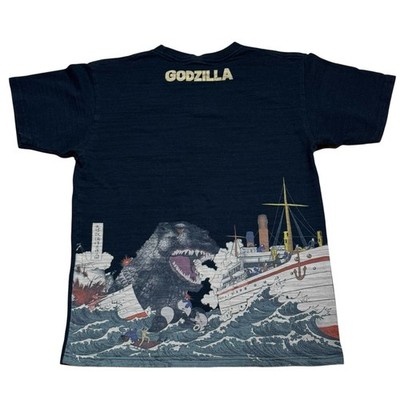Godzilla Toho Limited Edition Japanese Traditional Ukiyoe Print Shirt Men Small