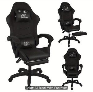 GAMING CHAIR- HIGH BACK FAUX LEATHER RECLINING OFFICE CHAIR WITH HEADREST LUMBAR