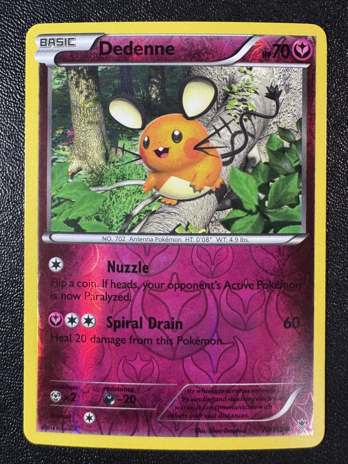 Dedenne 70/119 Reverse Holo Common XY - Phantom Forces NM