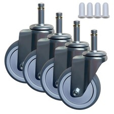 Heavy Duty 4 Inch Swivel Caster Wheels - Quiet Rubber Stem Casters Set of 4 w...