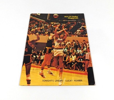1971-72 Utah Stars at Dallas Chaparrals ABA Basketball Program 2-8-71