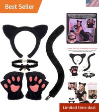 NEW LISTING5 PCS Black Cat Costume Set for Adult Women Halloween