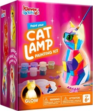 Klever Kits DIY Night Light- Paint Your Own Cat Lamp- Arts small, multicolor