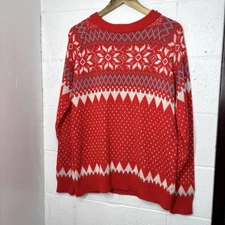 Vintage 80s JCPenny Christmas Sweater Winter Cozy Knit Crewneck Snowflake Sz L