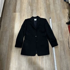 Armani Collezioni Blazer Womens Black Wool Mohair Single Breasted Jacket Size 10