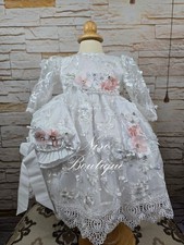 Free Shipping Long Sleeve Baptism Dress Christening Gown, Baby Girl White Dress