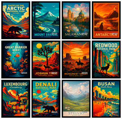 Global Capitals Reise Poster | City Skyline Prints | Modern Wall Art for Home