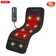 Full Body Massage Mat with Heat, 10 Vibration Motors, 4 Heating Zones, 30-Min...