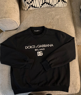Dolce & Gabbana Logo Embroidered Sweatshirt Black IT 60 Men's 4XL