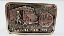 VINTAGE 1980 s Mac Tools Racing Mechanic Belt Buckle Limited Edition A20