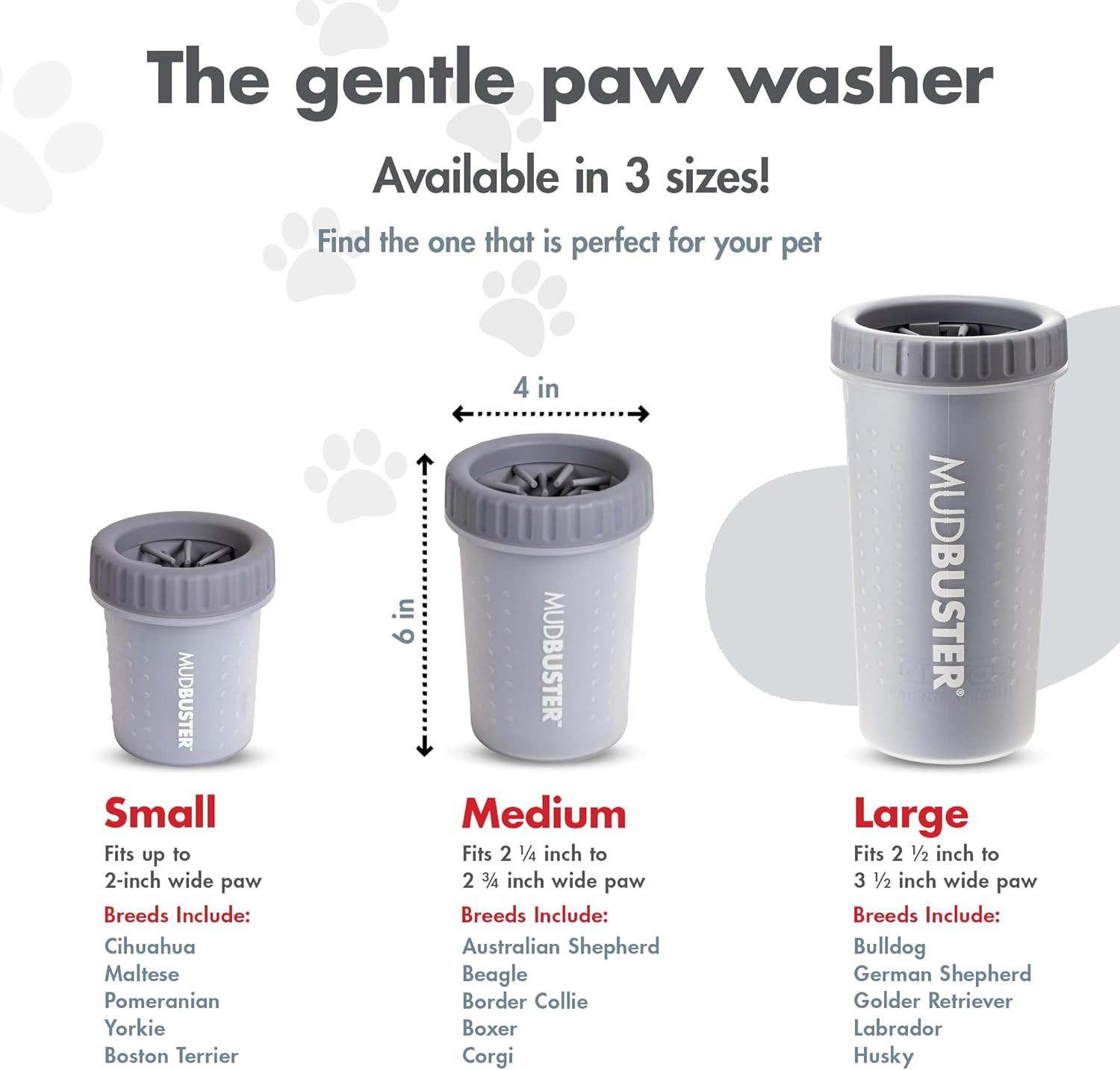 Mudbuster - Accessorio Portatile per Pulire Le Zampe Del Cane, Misura Media, Col foto 3