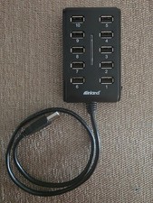 Inland Hi-Speed USB 2.0 10-Port Hub Black USB-A Splitter Tested Working