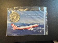 2011 Boeing 747-8 Intercontinental First Flight Card and Coin Medal NEW