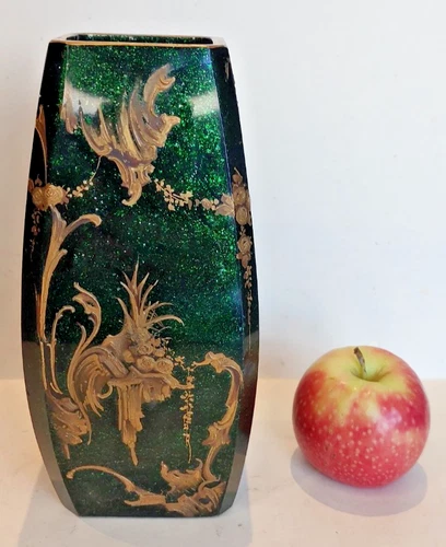 Montjoye Crystal Aventurine Vase DLG Baccarat Joseph Riedel Art Nouveau 1900