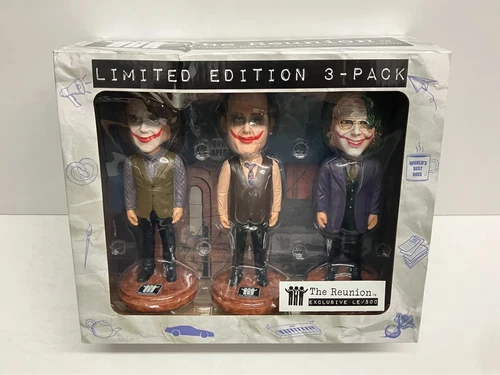 The Office Reunion Bobblehead Set Joker Dwight Schrute Creed Kevin Malone NIB