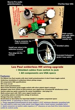 Les Paul Solderless Wiring Upgrade-Short Shaft Pots/Short 3-way/Pure tone jack