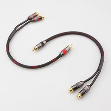 2 x PRO 20cm RCA PHONO Y SPLITTER CABLE 1 Male to 2 x Female CAR AMP SUB LE G5N0