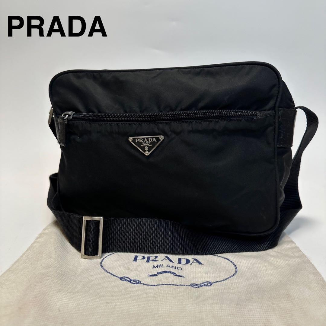 Prada M79 Triangle Logo Black Nylon Camera Crossbody Shoulder Bag