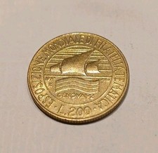 MONETA DA 200 LIRE ESPOSIZIONE MONDIALE DI FILATELIA TEMATICA ANNO 1992