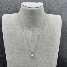 Luna Norte Pink Druzy Geode Stone Pendant Necklace Gold Tone Adjustable Womens