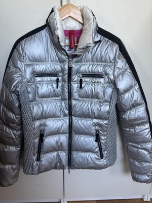 Fire and Ice Bogner Skijacke 600 Daunen Silber Schwarz Gr 36 Steppjacke - Bild 1 von 4