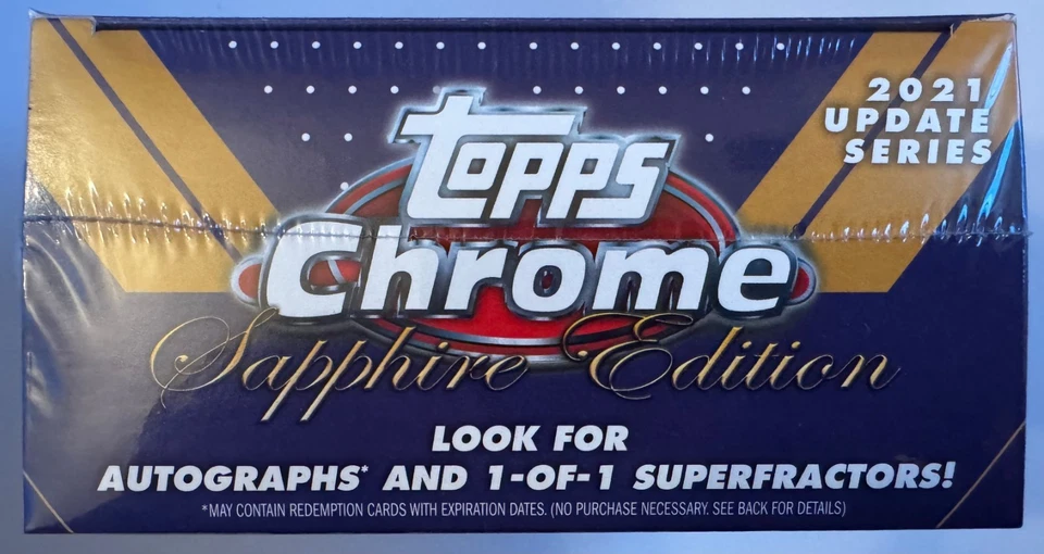 2021 Topps Chrome Update Baseball Sapphire Edition Sealed Box 8 Packs of 4 Cards - Image 3 of 4