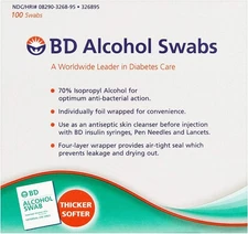 Alcohol Swabs 100 Each, White, 100 Count (Pack of 1)