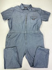 Dickies Herringbone Railroad Jumpsuit Coveralls Short Sleeve Mens 3XL Reg Flaw