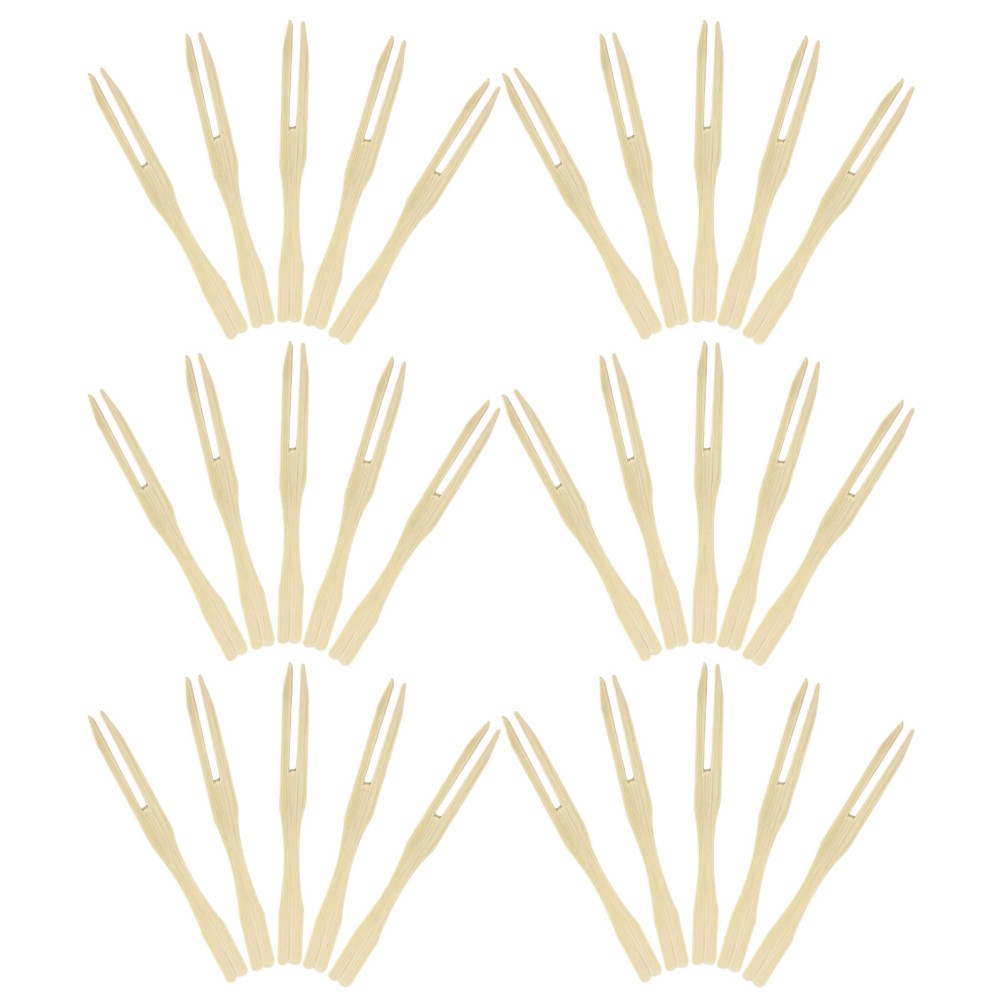 400 Pcs Wooden Fruit Fork Picks Cake Serving Sticks Camping Food Accessories