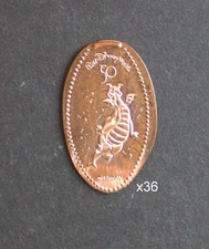 x36 - RARE COPPER Disney World 50th Anniversary FIGMENT elongated penny 