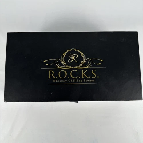 ROCKS Whiskey Chilling Stones 8 Piece Gift Set /Home Bar With Glass and 6 Stones