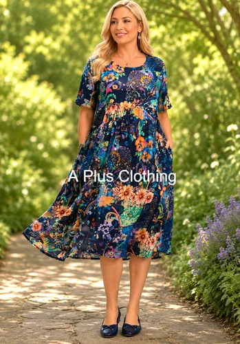 TS TAKING SHAPE plus size M / 20 Natural Pocket Midi Dress silky NWT rrp$180!