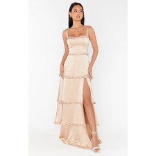 Show Me Your Mumu Lady Corset Dress Champagne Ruffled Luxury Maxi Dress XL