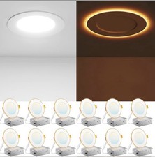 12 Pack 4 Inch 5cct Led Recessed Ceiling Light With Night Light 2700k/3000k/3500