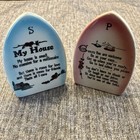 New ListingVintage Iron Shape Salt & Pepper Shakers My House, Guest Welcome Made in Japan