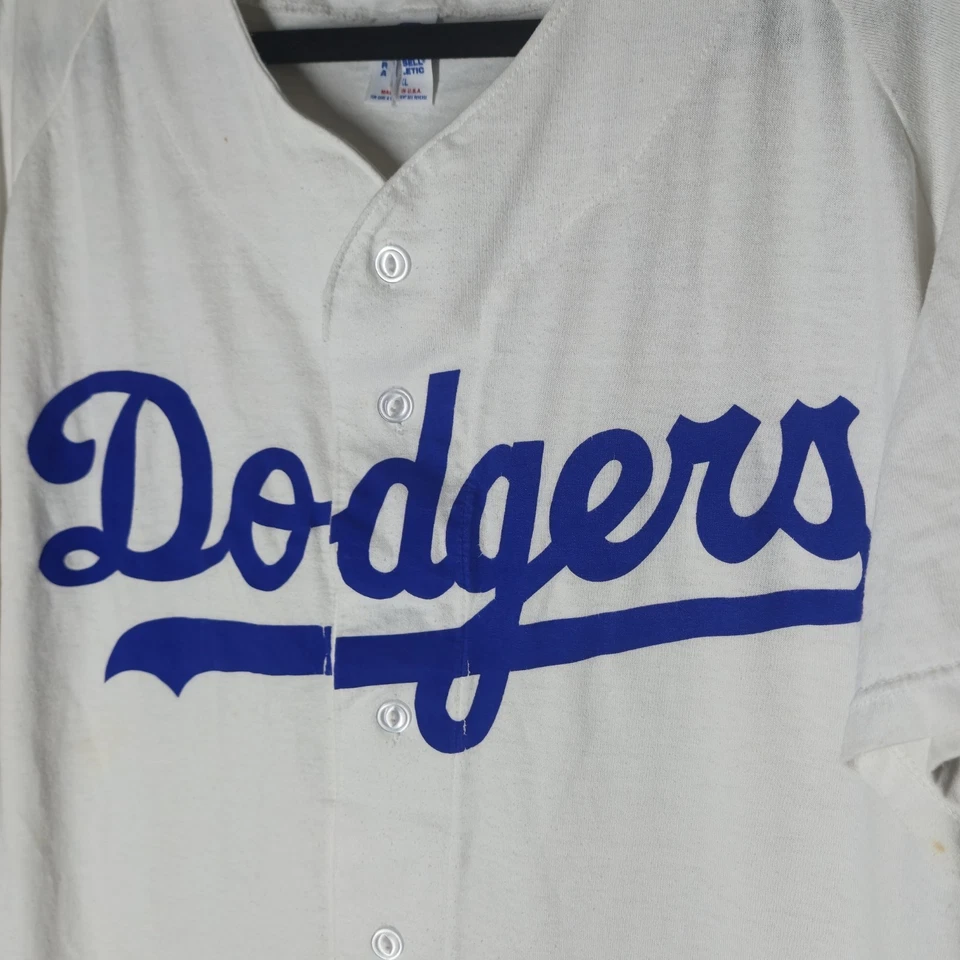 Camiseta deportiva rara vintage Russell Athletic Twill de los Dodgers de Los Ángeles MLB talla XL leer Foto 2 de 4