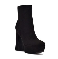 Nine West Klinda 2 Womens Black Suede Ankle Boots Stylish Dress Shoes Size 9.5