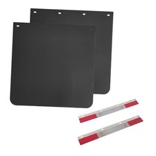 24"x24" Black Polymer Mud Flaps and 24"x3" Mud Flap Reflector 24 X 24