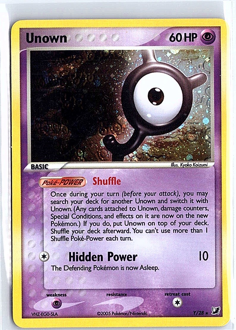 Pokemon Unown (N) #N/28 Unseen Forces tcg Holo Rare NM