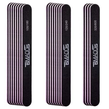 TsMADDTs Nails File 20 PCS Double Sided Emery 20 Piece Assortment, Black