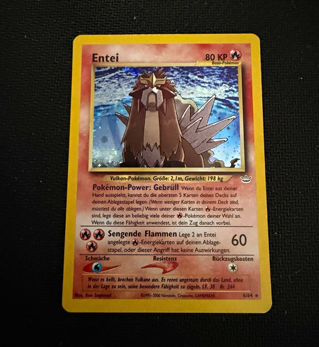 Entei 6/64 Neo Revelation Unlimited Holo Rare 2000 German Pokemon TCG