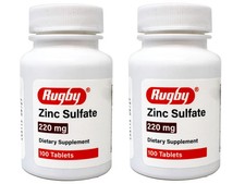 2 Pack - Rugby Zinc Sulfate 220 mg Tablets Di...